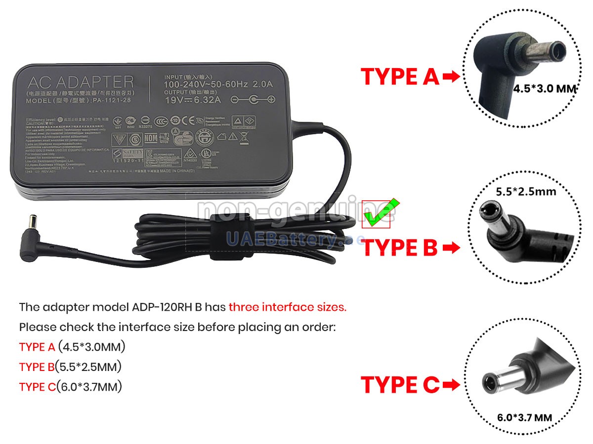 Adapter for Asus ADP-120RH B