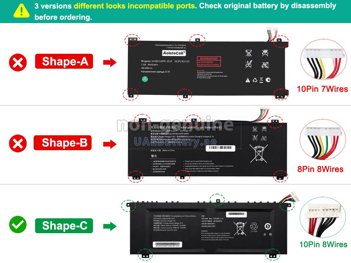 Battery for AolsteCell U4382120PV-2S1P