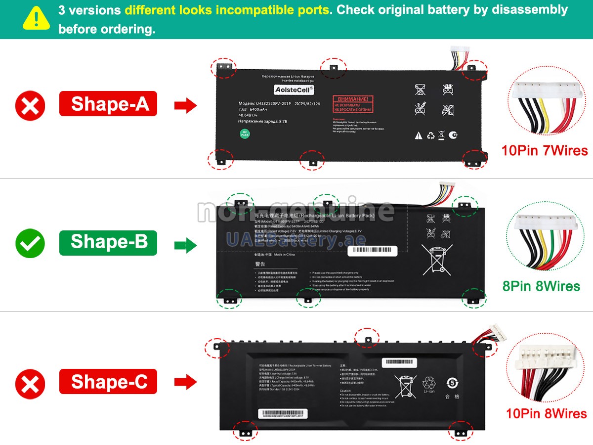Battery for AolsteCell U4382120PV-2S1P