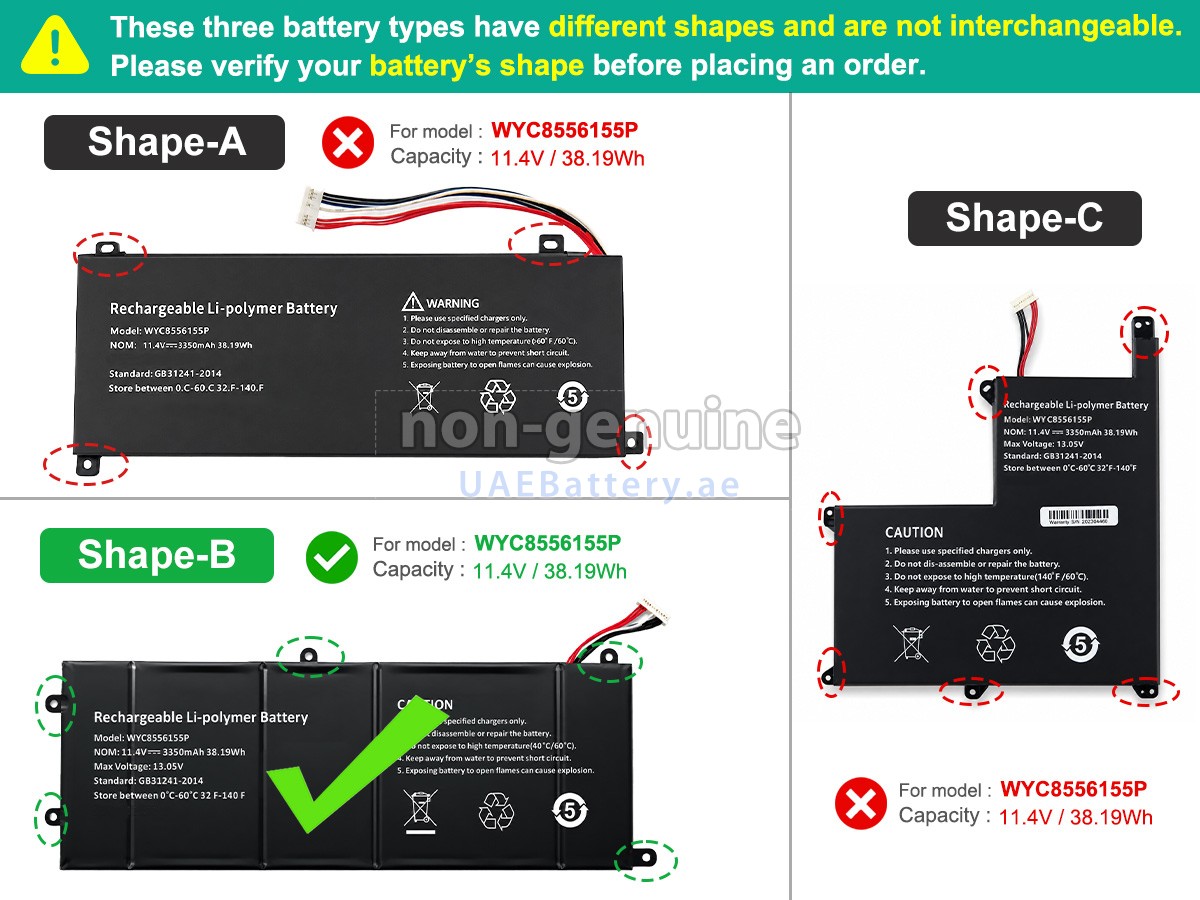 Battery for AolsteCell WYC8556155P