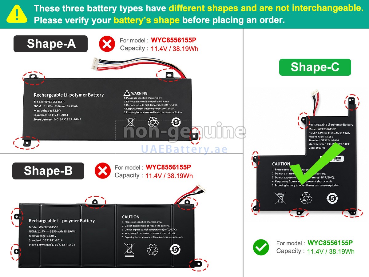 Battery for AolsteCell WYC8556155P
