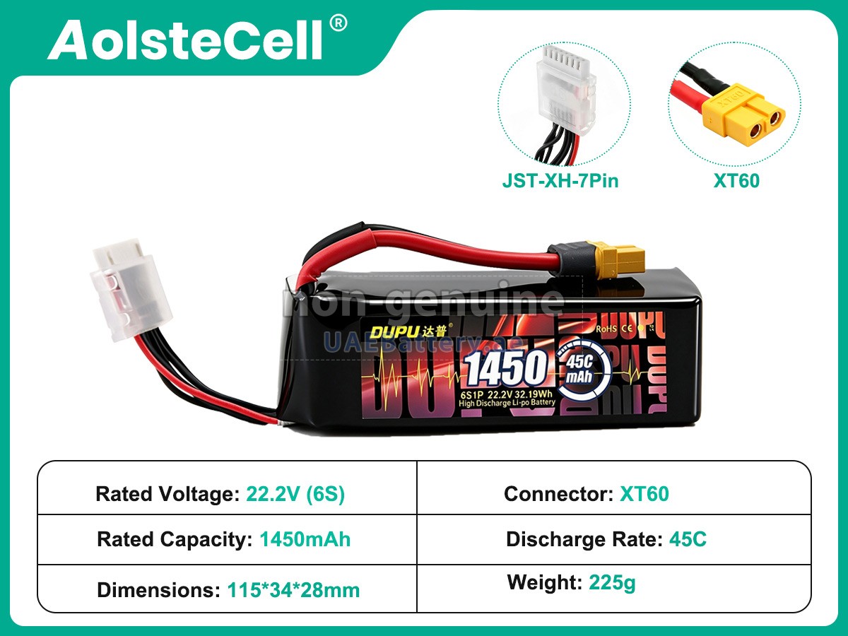 Battery for AolsteCell 22.2V 1450MAH 45C XT60