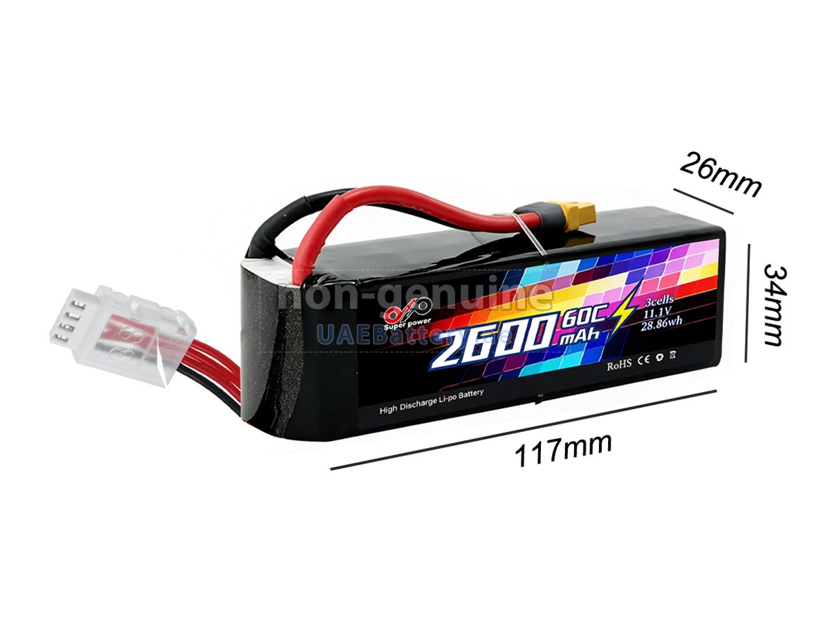 Battery for AolsteCell 11.1V 2600MAH 60C XT60 JST-XH 4P