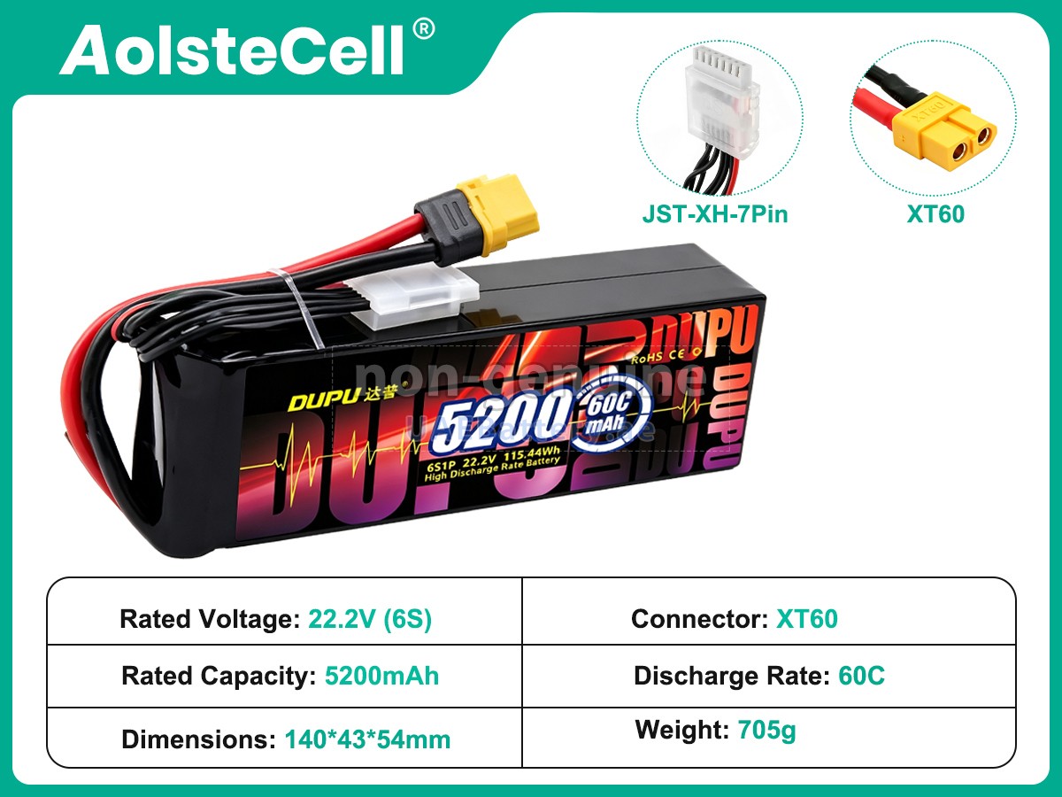 Battery for AolsteCell 22.2V 5200MAH 60C XT60