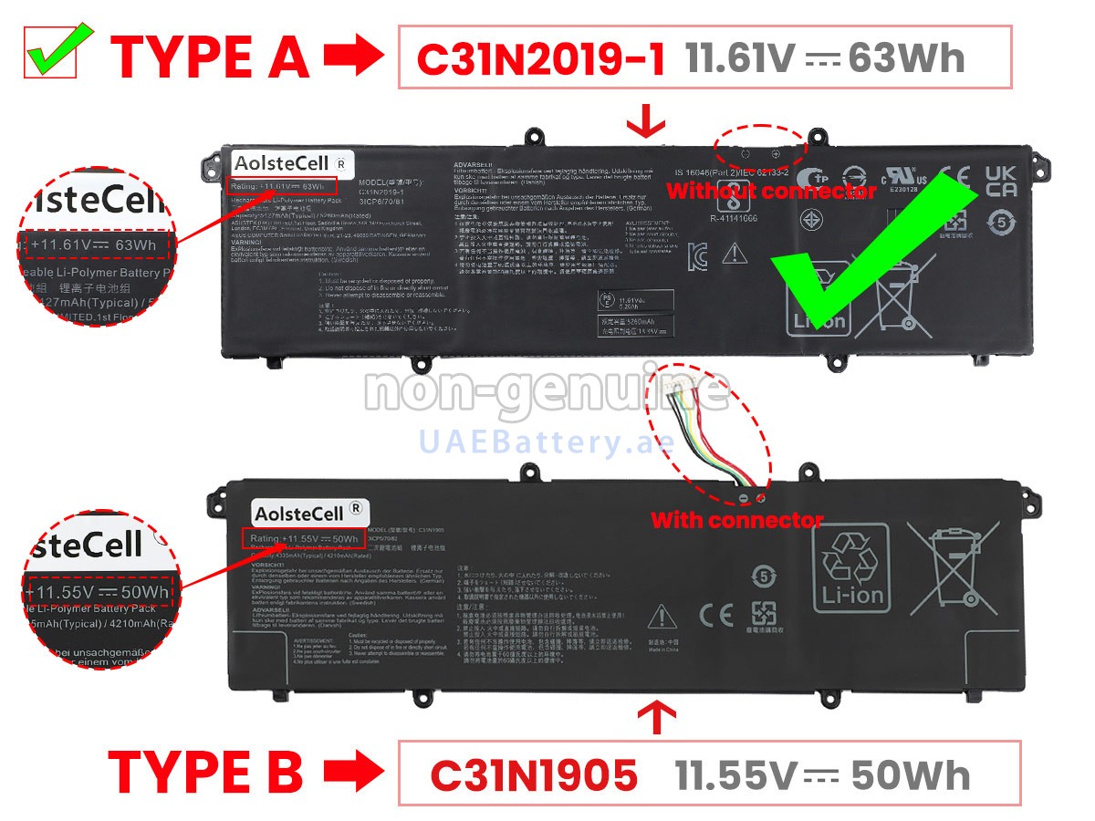 Asus C31N2019 1 Replacement Battery UAEBattery