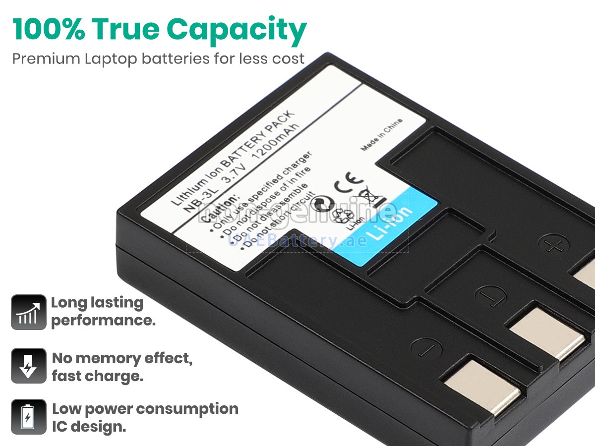 Batteria Sostitutiva Li-Ion 3,7V 700mAh Per Canon Digital IXUS 80 IS, Compatibile