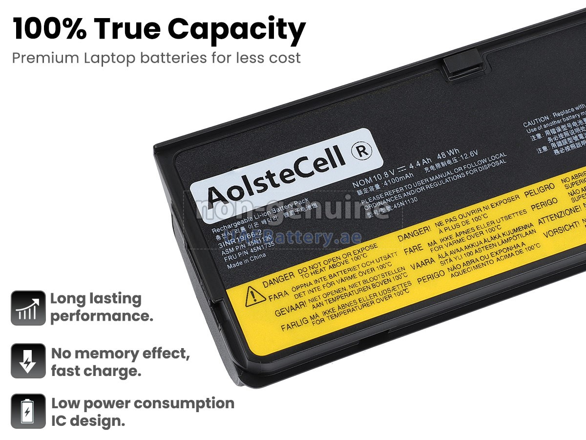48Wh 6-Cell Laptop Battery For Lenovo ThinkPad T440 T450 T460 T470 T550 X240 X260 – 10.8V 4400mAh