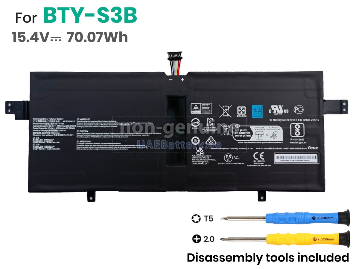 Battery for MSI BTY-S3B